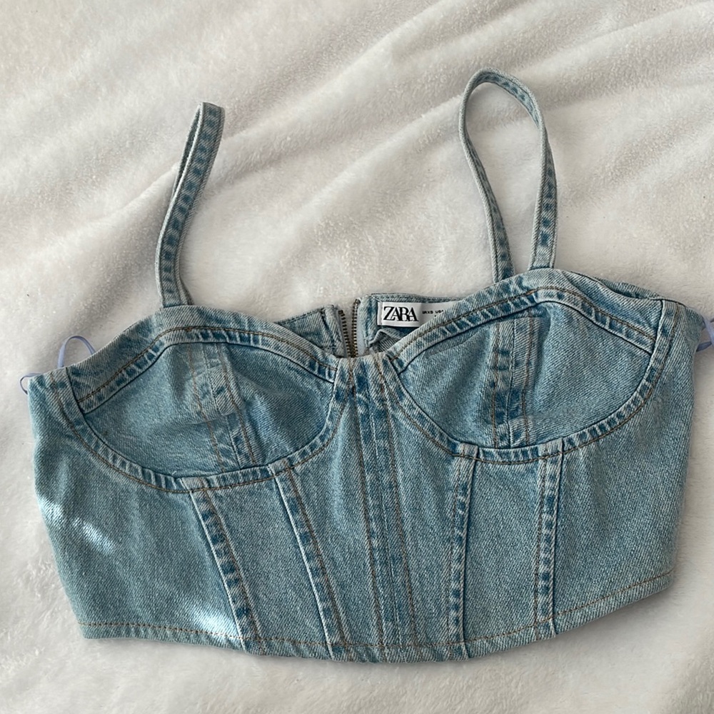 Jean cropt top. Size xs. Zara brand